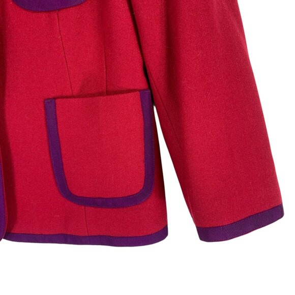 Baia Red purple Suit Jacket with Classic Fit and Versatile Style Boxy Fit sz8 - Picture 11 of 16